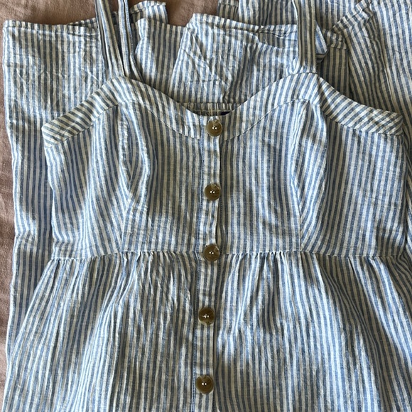 Linen & Cotton Midi Maternity & Nursing Dress - Picture 3 of 5